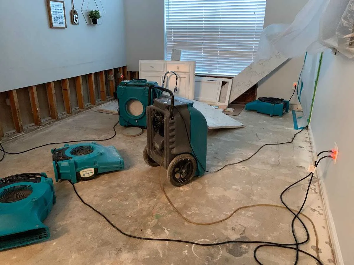 Dehumidifier in flood-cut room for Water Extraction & Removal in North Tustin